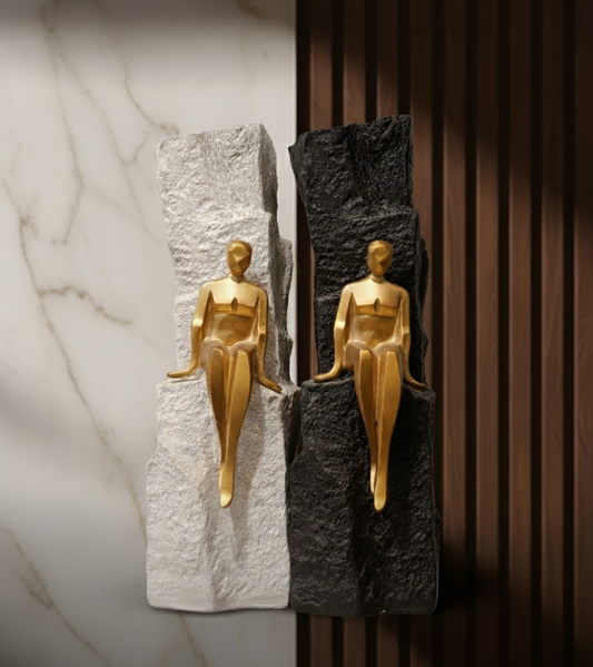 Abstract Gold Figure Sculpture Set