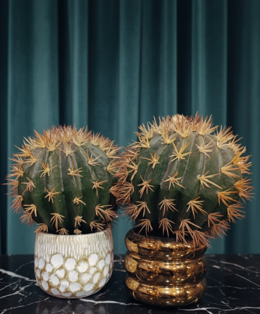 Modern Gold & White Planter Set