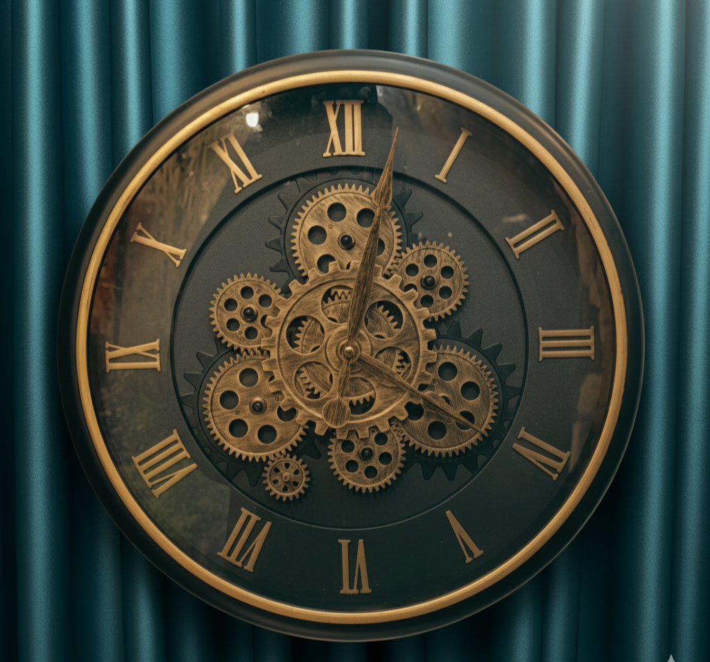 Industrial Roman Gear Wall Clock