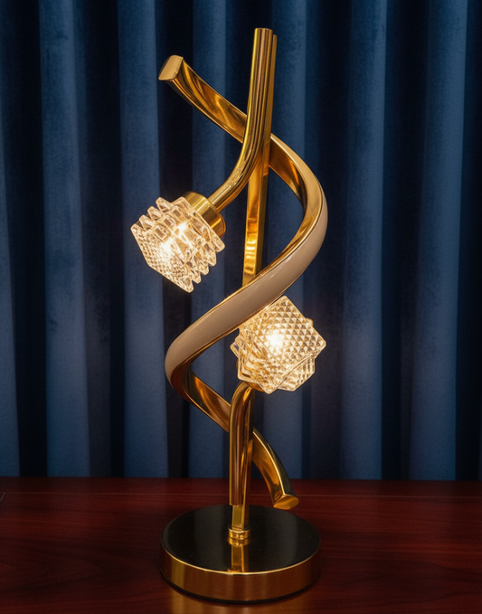 Modern Golden Spiral Table Lamp