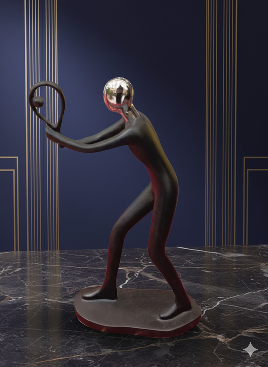 Abstract Tennis Player Sculpture