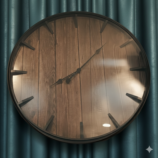 Minimalist Rustic Wood Wall Clock