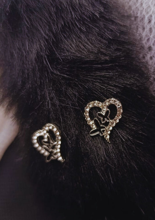 Crystal Butterfly Heart earrings