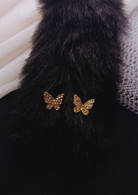 Crystal Butterfly Stud Earrings
