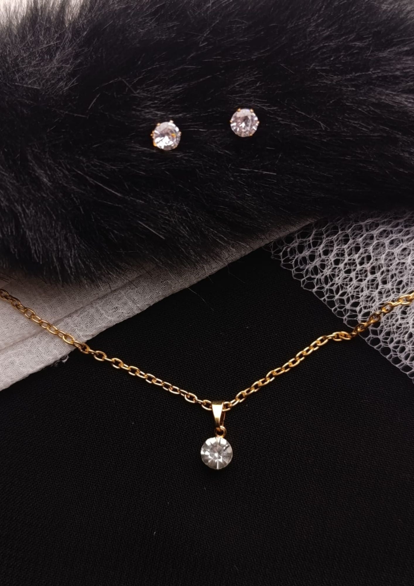 Diamond & Gold Stud Set