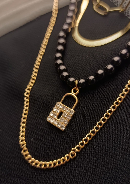 Multi-Layered Lock Necklace