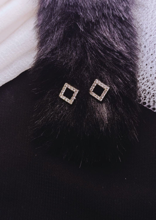 Geometric Crystal Stud Earrings