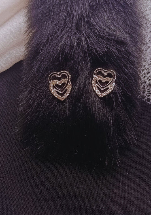 Double Heart Crystal Earrings