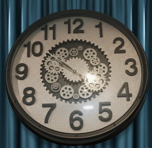 Ornate Gold gear Wall Clock