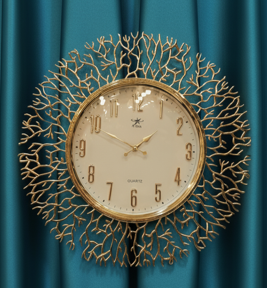Ornate Floral & Gemstone Wall Clock