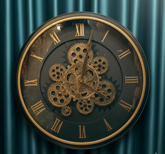 Industrial Roman Gear Wall Clock
