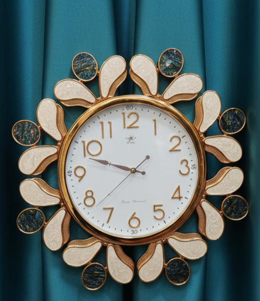 Ornate Peacock Wall Clock