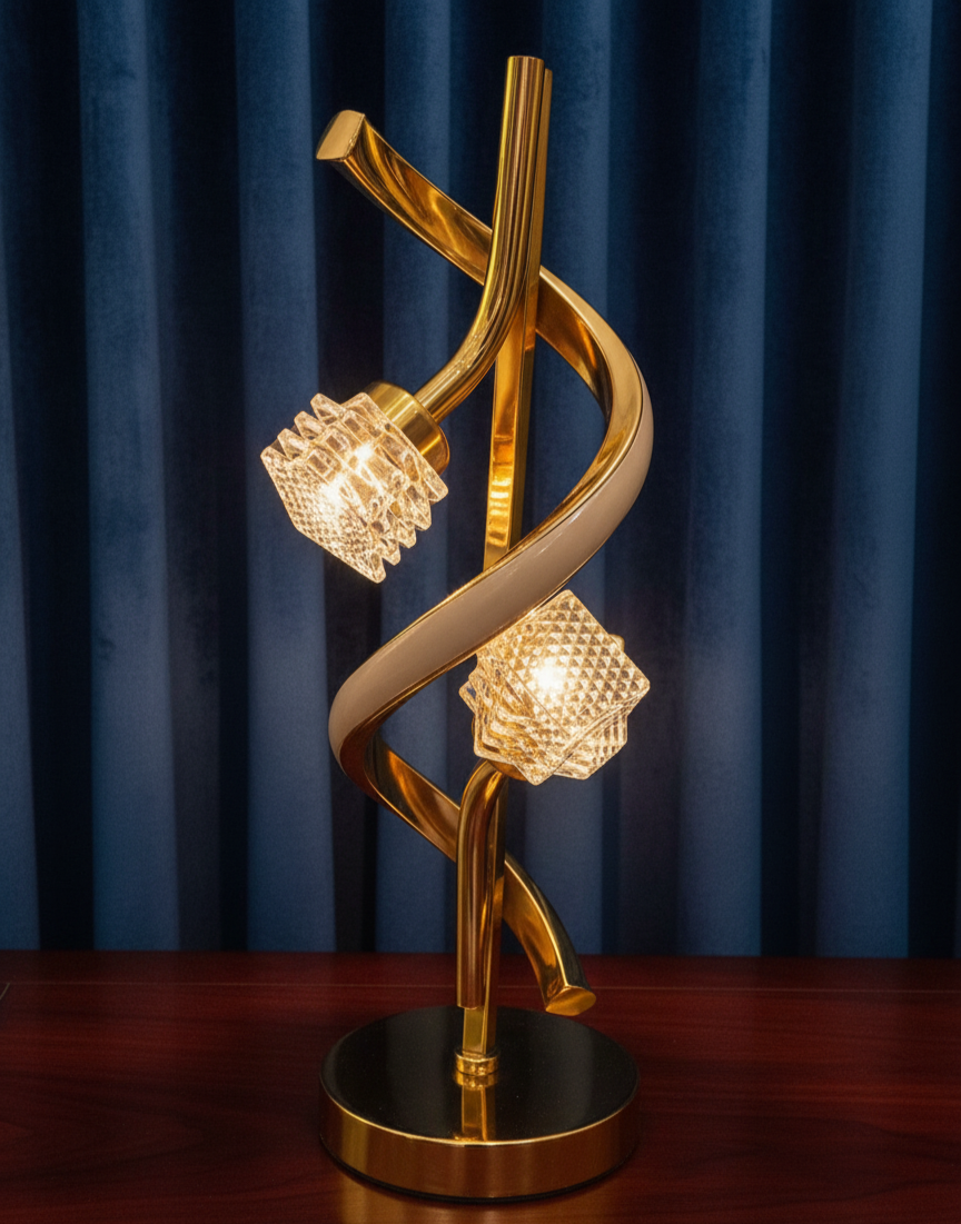 Modern Golden Spiral Table Lamp