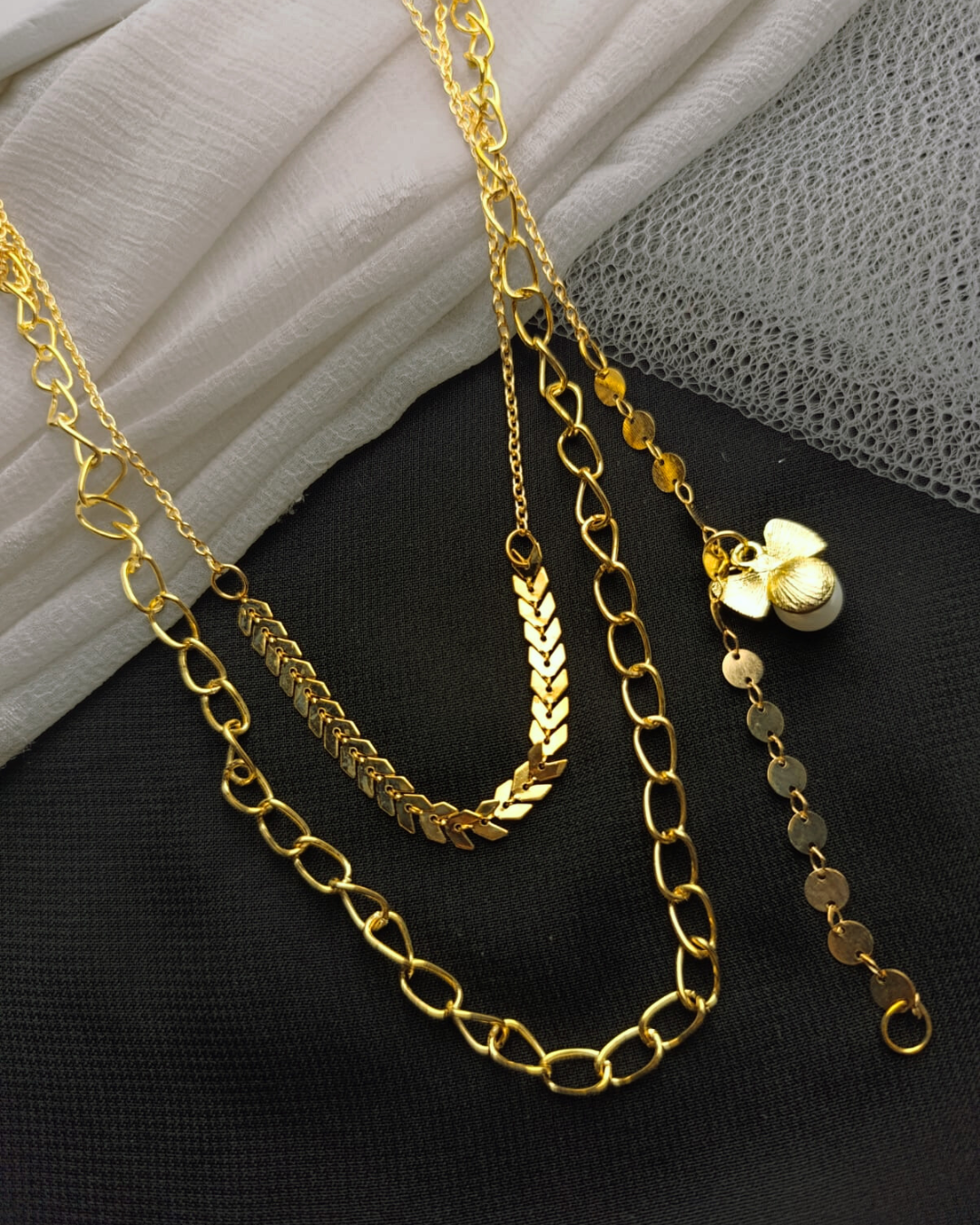 Golden Angel Pearl Pendant Necklace