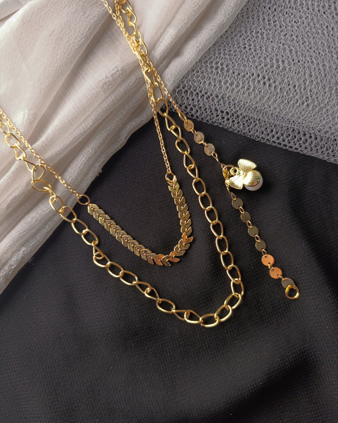 Golden Angel Pearl Pendant Necklace