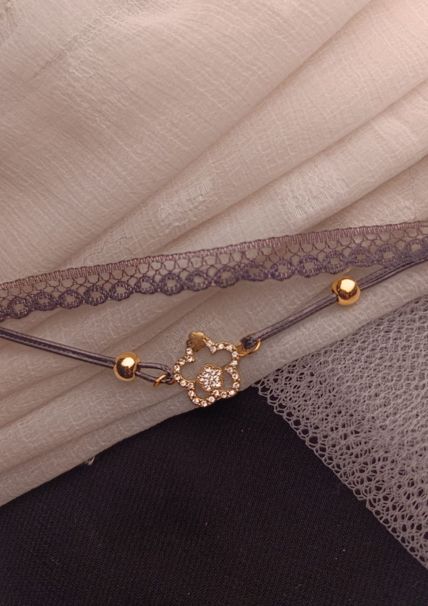 Lace & Sparkle Flower Choker Necklace