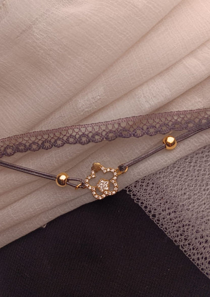 Lace & Sparkle Flower Choker Necklace