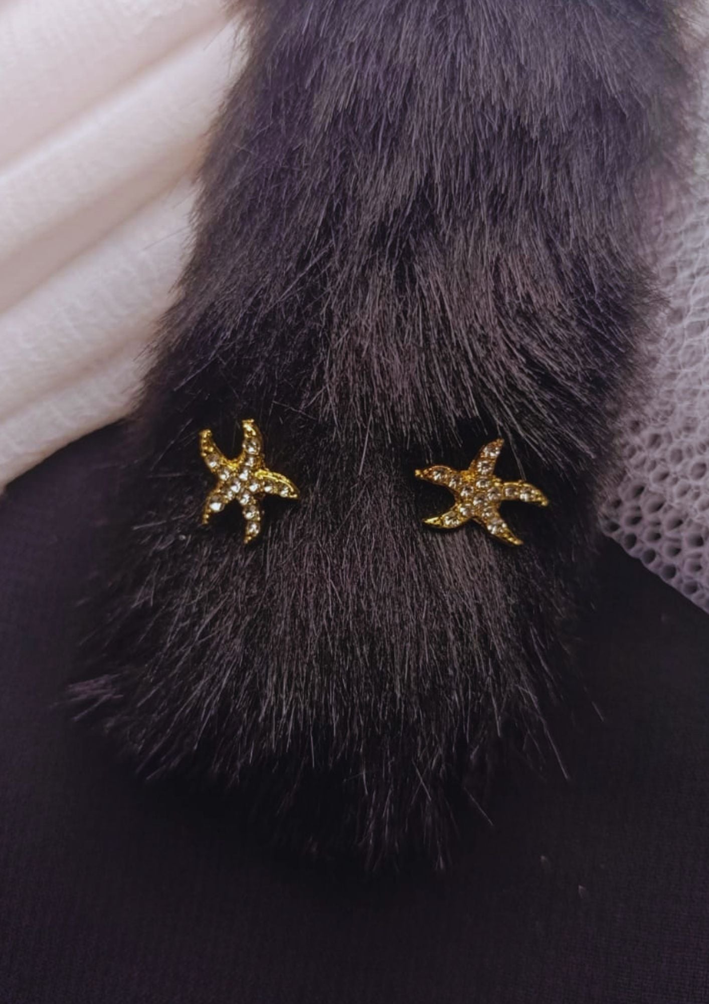 Golden Starfish Stud Earrings