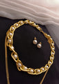 Layered Pearl Chain & Necklace Set