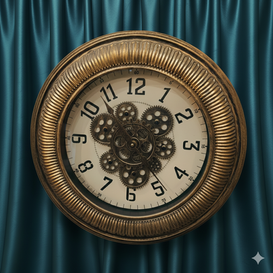Vintage Golden Gear Wall Clock